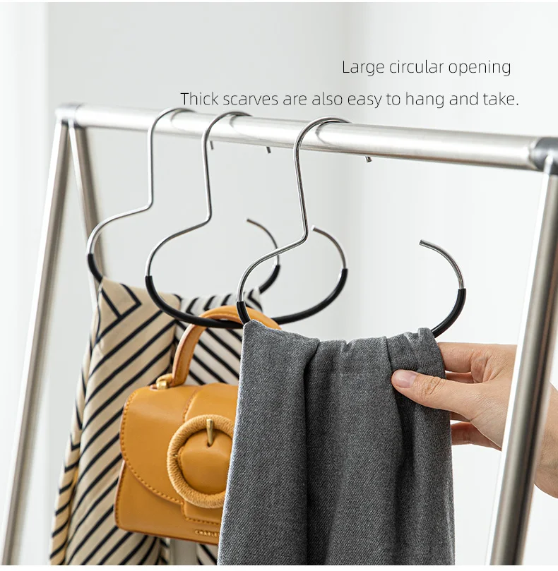 Shimoyama Premium Sturdy Nonsnag Belt Scarf Ring Hanger For Closet Non