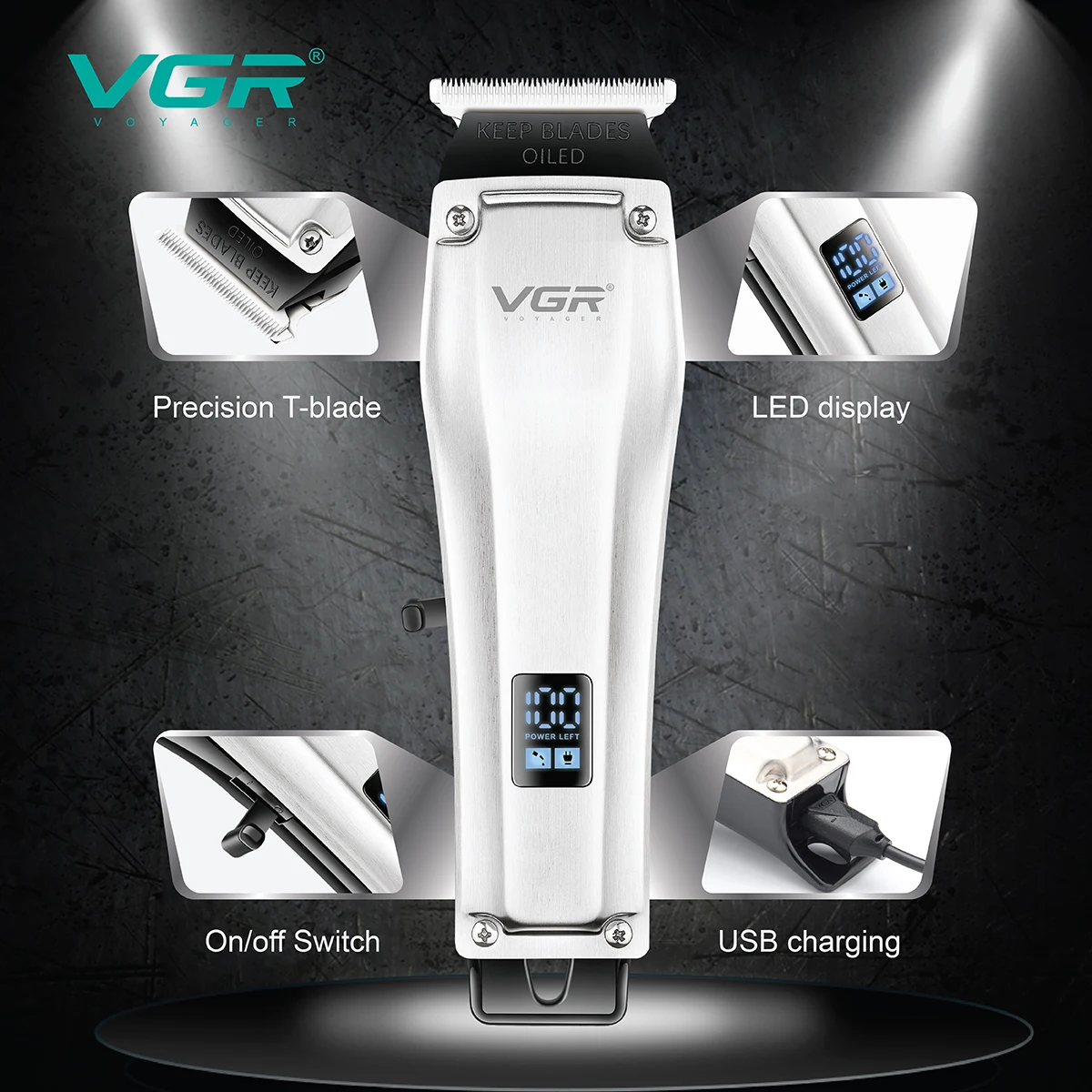 Wholesale VGR V-905 USB Rechargeable Hair Clippers Electric Hair Cutting Trimmer Professional Cordless Hair Trimmer for Men From m.alibaba.com