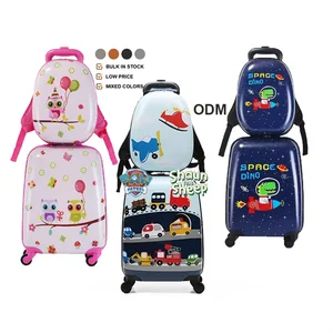 Ready to Ship Hot Sale Multiple Cute Cartoon Design in Stock Valise Enfants Children Backpack Cabin Kids Suitcase Trolley Set