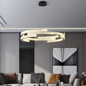 JACKSUN Modern Light Luxury Living Room Chandelier Creative Personalized Simple Restaurant Main Lamp High End Ring Lamps