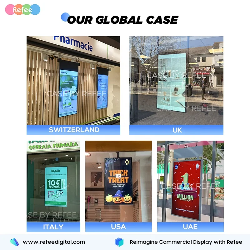 Highlight Window Facing Display LCD Double Screen Ceiling Hanging Digital Signage and Displays TV Monitor Android Advertisement