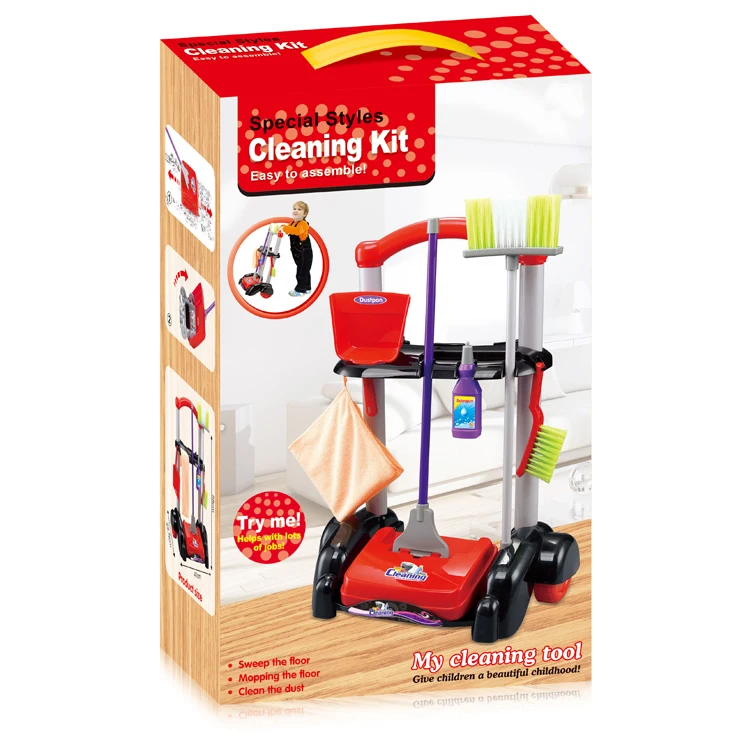 Забавная фиолетовая красная щетка для мытья пола Чистка пыли игровой домик игрушка для помещений набор инструментов для уборки детей