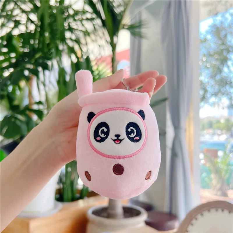 Wholesale Kawaii Boba Keychain Panda 3D Plushie Stuffed Animal