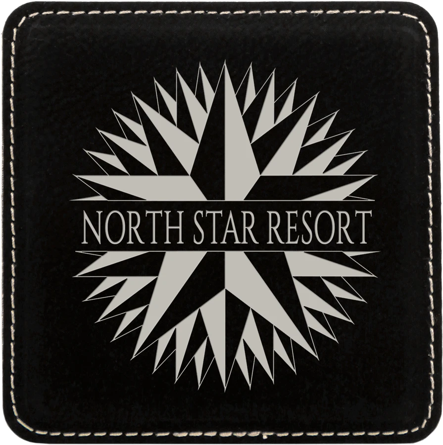 Supernova Laserable Leatherette Coaster with Custom logo details