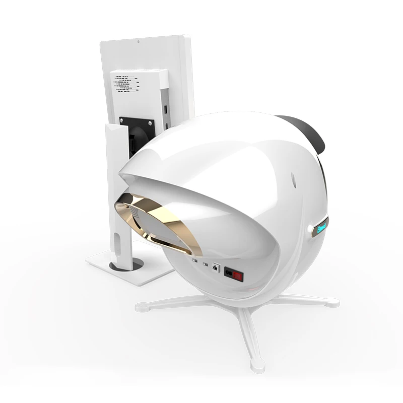 2023 AI Intelligent Image Skin Analyzer 8 Lights Max and Plus High Pixel Skin Age Detector Magic Mirror 3D Instrument