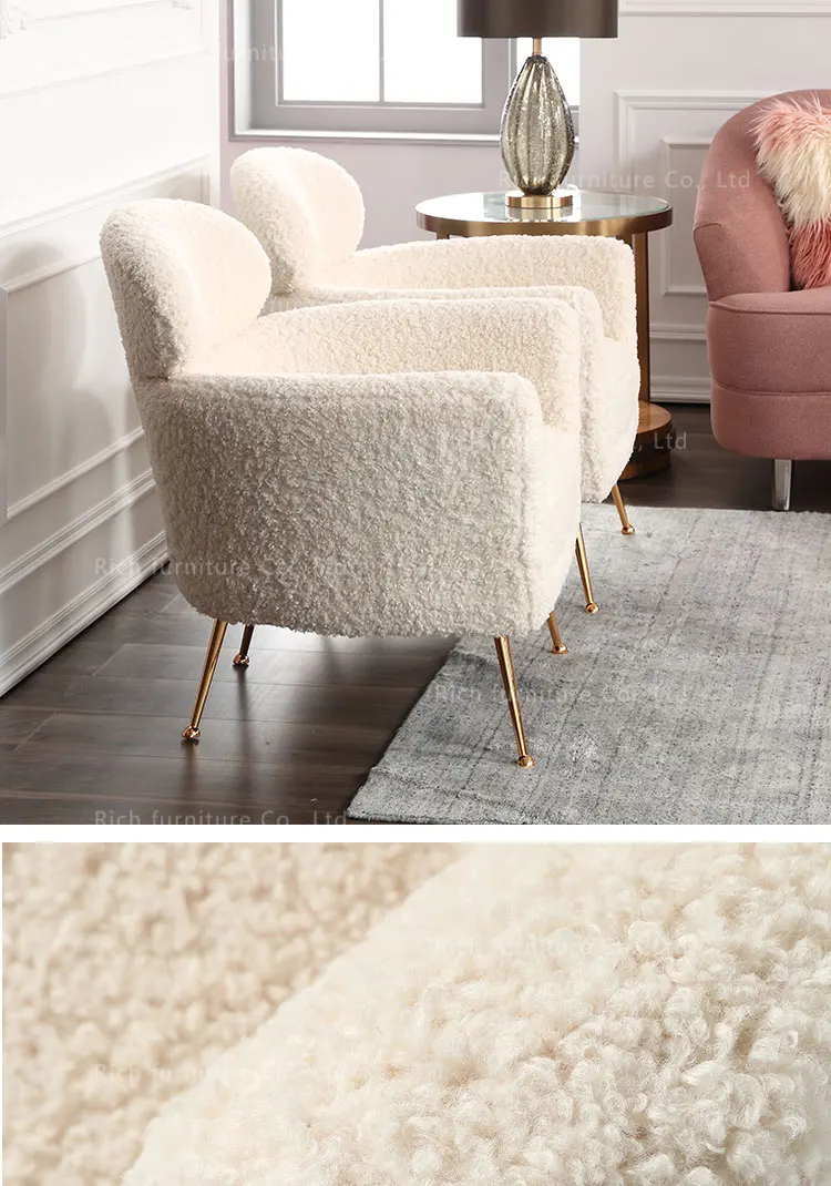 white sheepskin chair