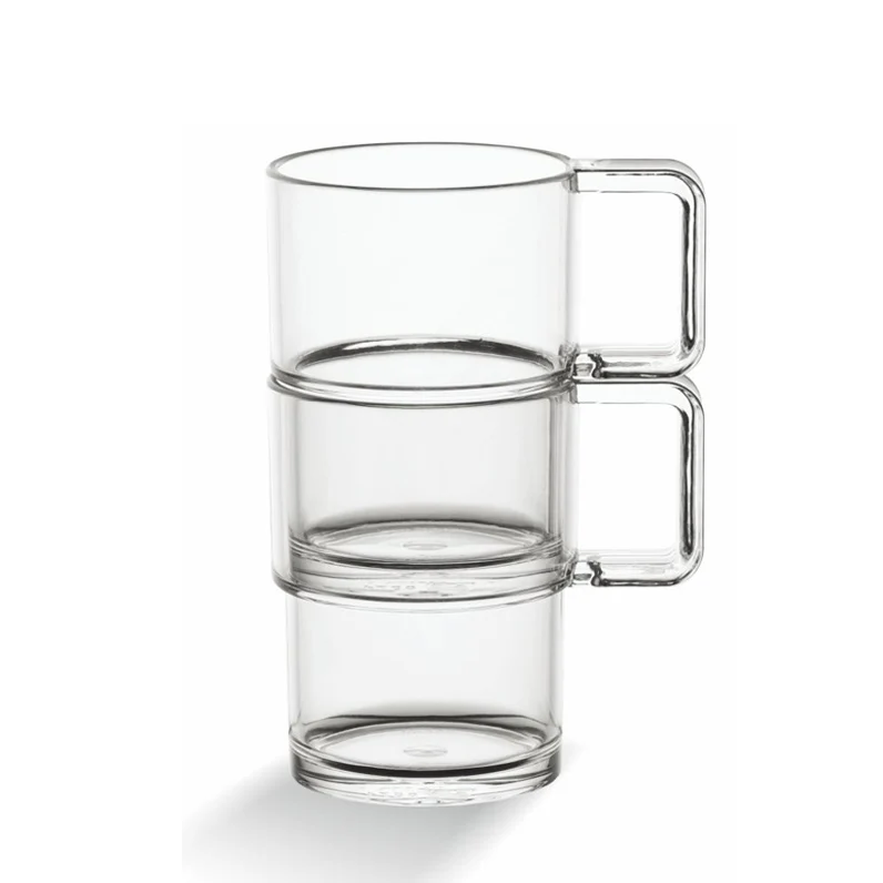 Small Coffee Mugs Stack Camping Tea Mug 8oz 240ml Outdoor Plastic Stackable Coffee Tea Mug