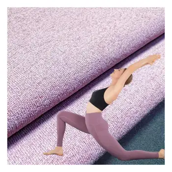 Biodegradable Dark pink warm feeling brushed Jersey for Yoga wear