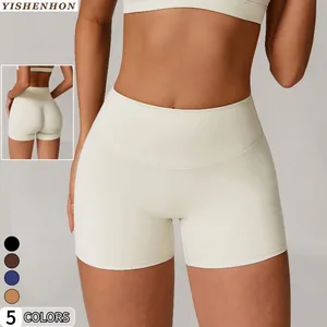 YISHENHON 2026 New Arrive High-waisted Hip Lift Yoga Shorts for Womens Wearing Tight Slimming High Quality Running Shorts