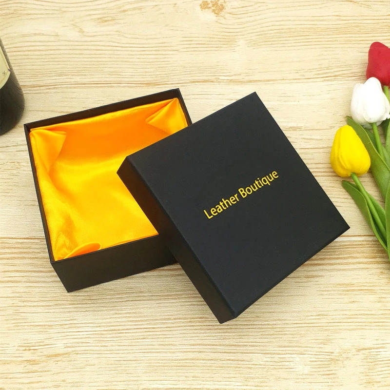 Custom Luxury Black Men Gift Boxes Packaging For Belt Display Packing