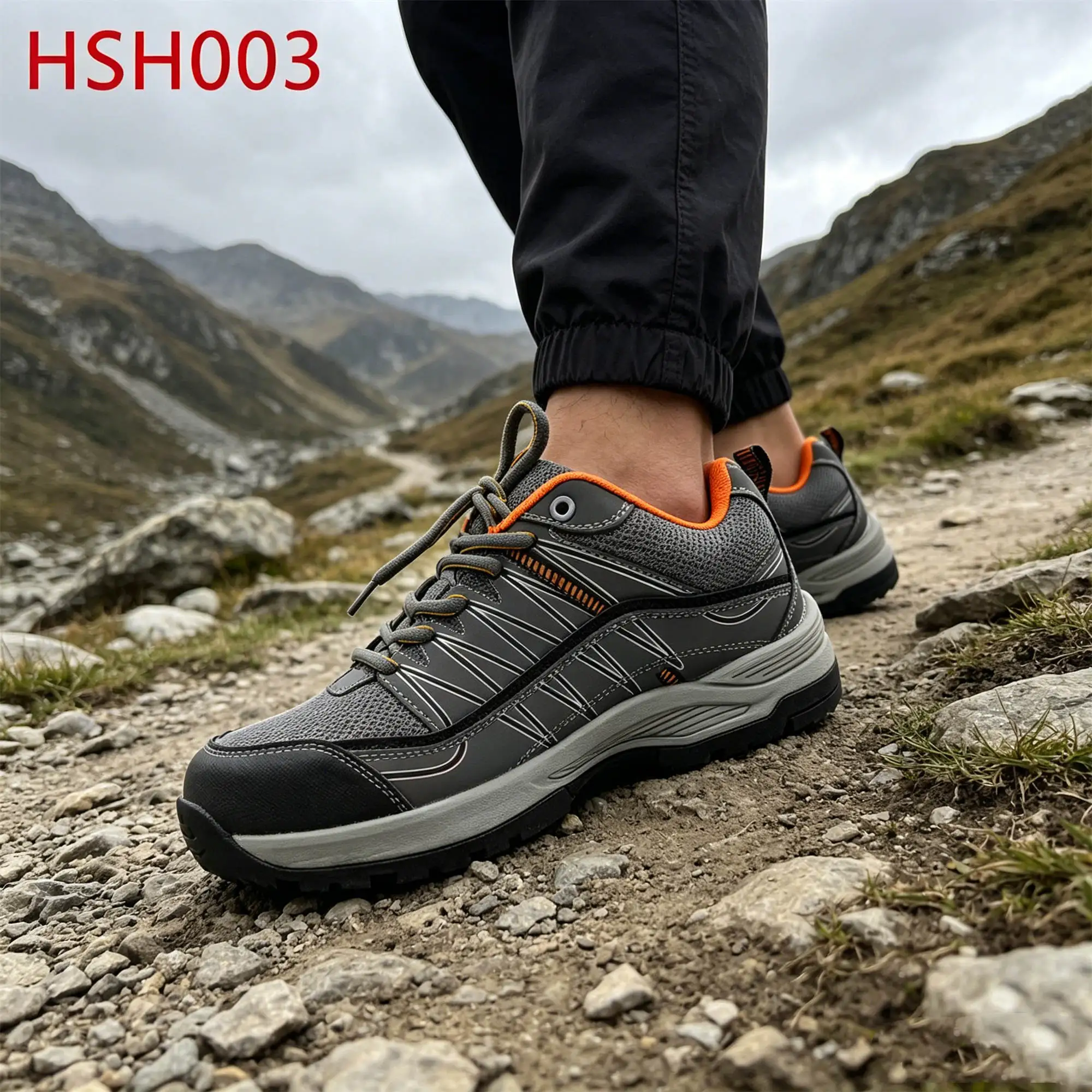 ZYF,Expedition Suitable Reduce Foot Strain Outsole Gray Hiking Boots Foggy Mountains Cool Max Mesh Fabric Alpine Boots HSH003