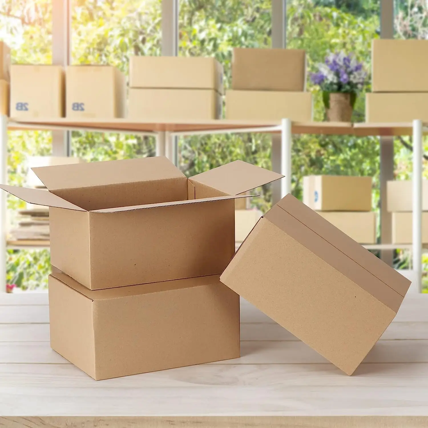 Factory Outer Carton Big Small Size Cardboard Paper Carton Flat Packed Boxes Corrugated Cardboard Shipping Carton Box