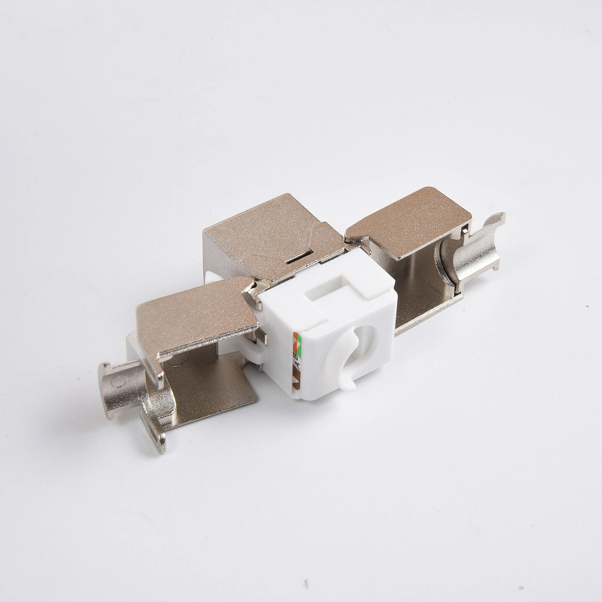 RJ45 180 Degree FTP Cat5e Cat6 Cat6a Keystone Jack Shielded Keystone Jack Module