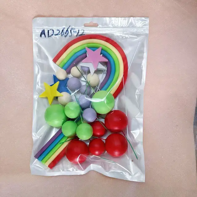 21 Pieces of Popular Cartoon rainbow Soft Rubber Arch Decorative Plaques for Colorful Cake Decoration Cake Topper
