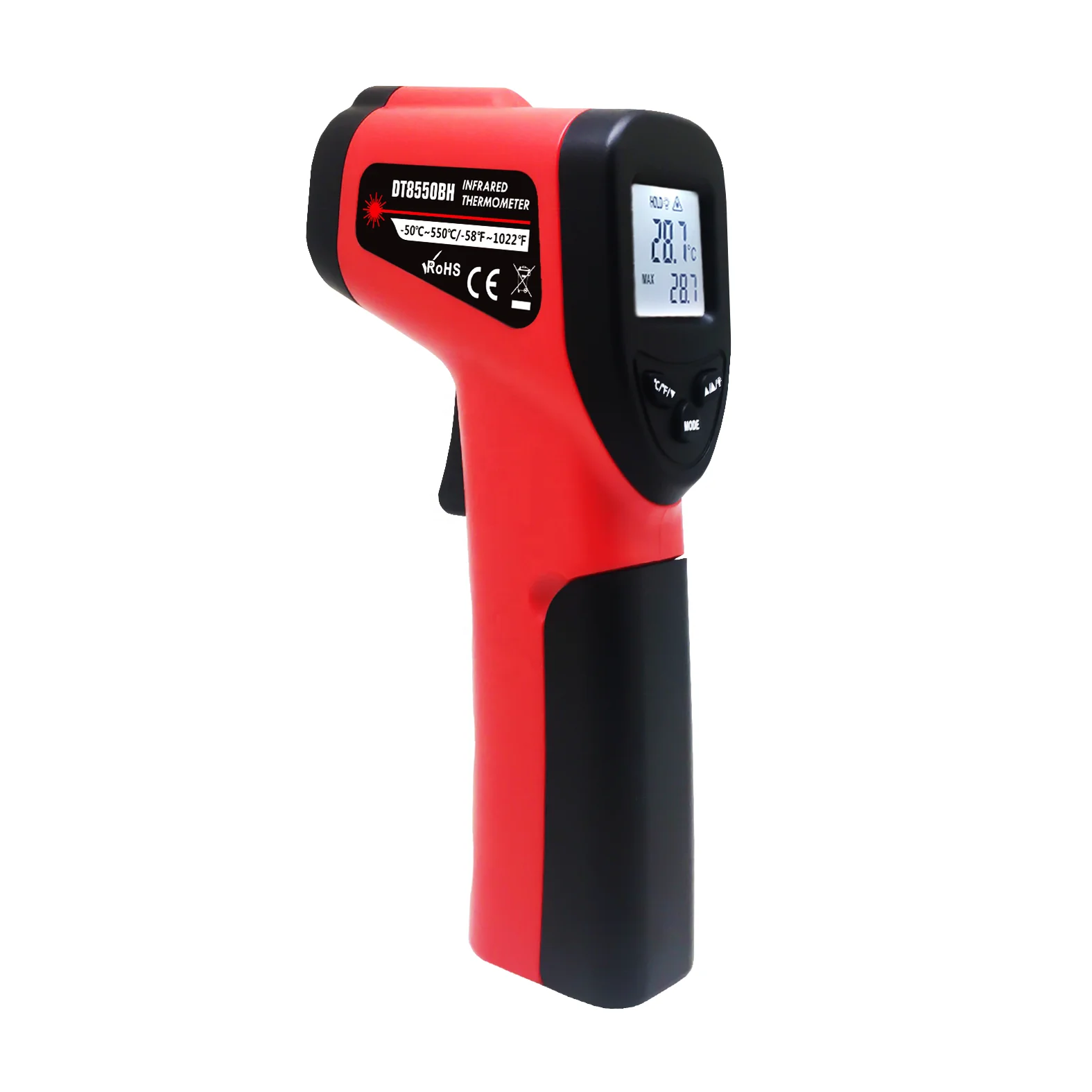550C Digital IR Pyrometer Pizza Oven High Temperature Reader Electronic Industrial Laser Infrared Gun Thermometer for Industry