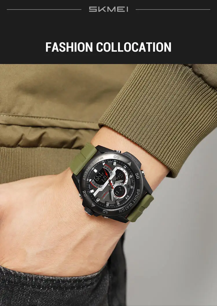 Skmei 2486 Top 10 Brands Hot Sell Man Digital Watch Stylish Silicone Band Waterproof Calender Chronograph Casual Watch Supplier