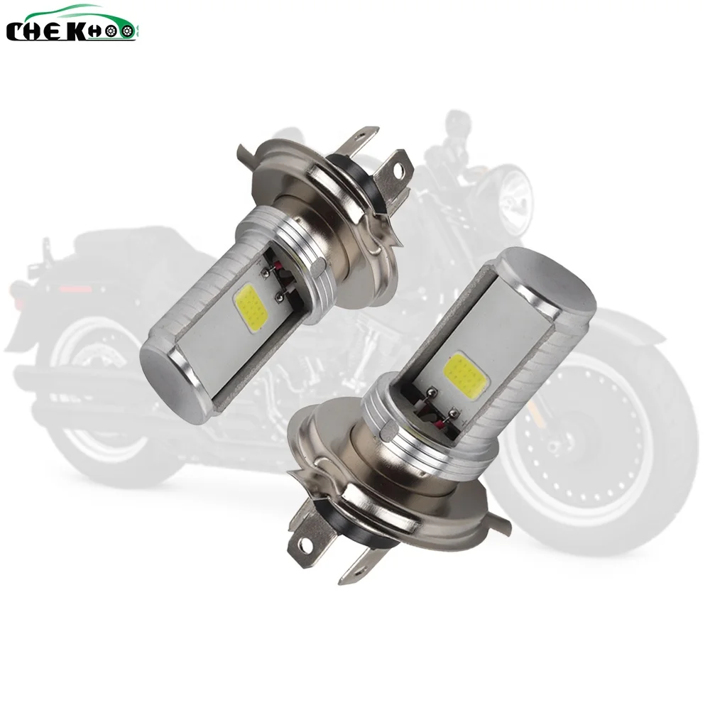 Лампы для мотоциклетных фар BA20D H4 LED Hi Lo beam Moto LED передние фары мотоциклетные светодиодные лампы комплект для преобразования ламп 1200LM 6000K