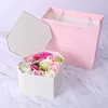 Coffret cadeau double diamant rose + fleur