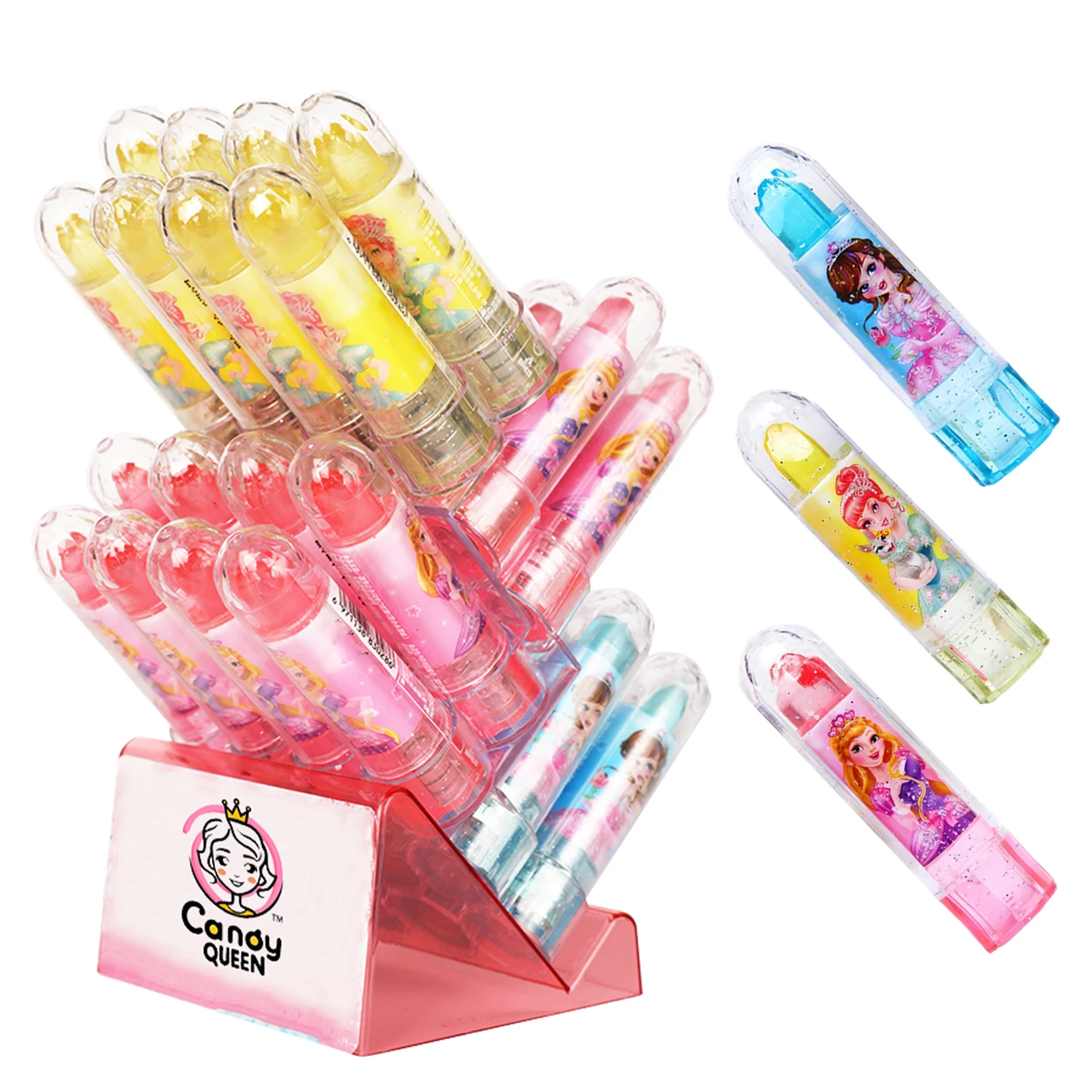 OEM Custom Personal Label Cartoon Toothbrush Shaped Lighting Toy Fruity Flavored Lollipop Flashing Sweets