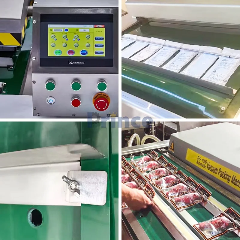 Vertical Vacuum Packing Machine Rice Sausage Sandwich Spare Parts Nut Seed Continuous Vacuum Rolling Sealer Packing Machine