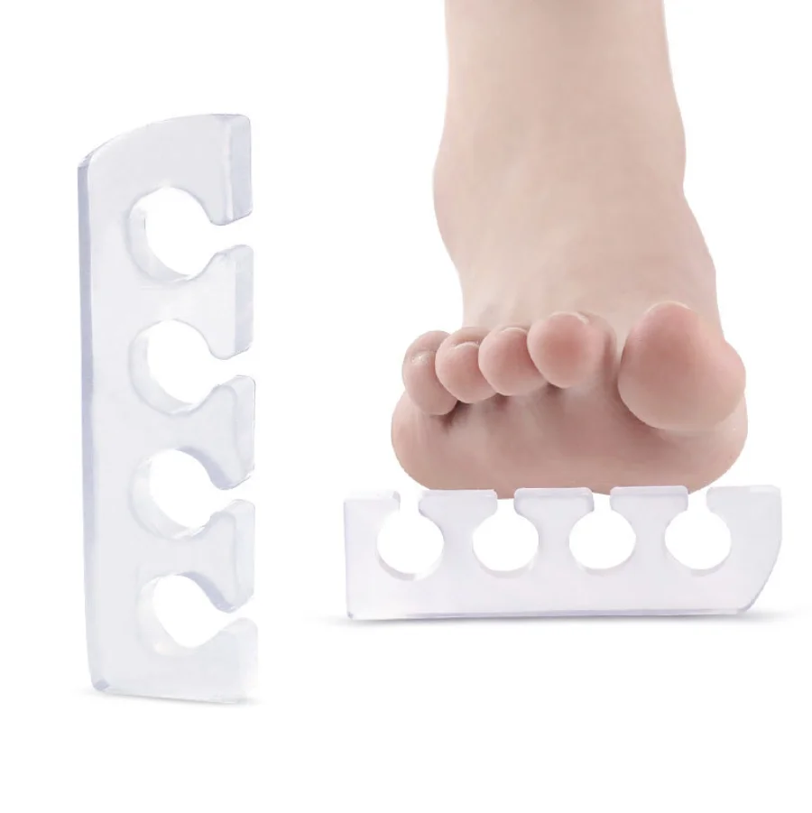 Silicone 4 Hole Hallux Valgus Corrector Fivetoed Separator Toe Overlap Straightener Foot Toe