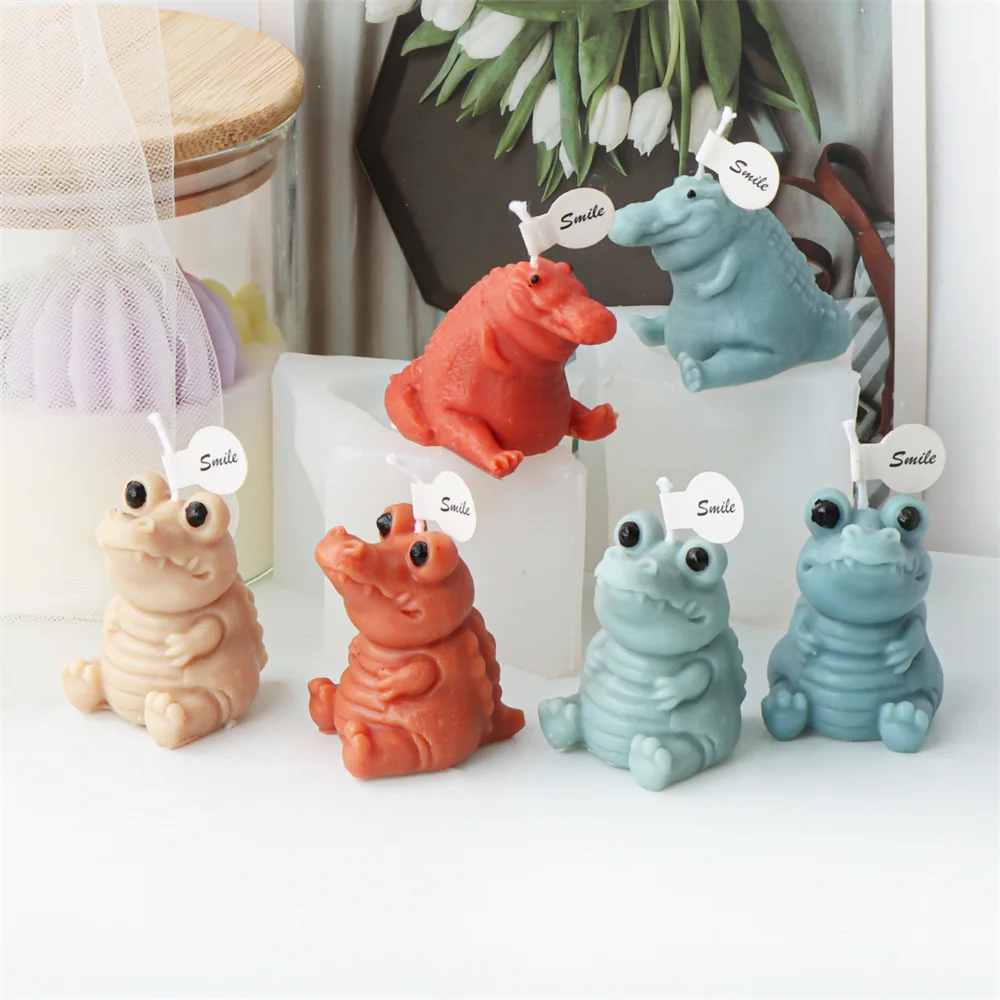 Crocodile Mold Silicone Animal Candle Soap Mold, Cute Cartoon Crocodile  Silicone Mold, for DIY Plaster Soap Statue Baking Tool
