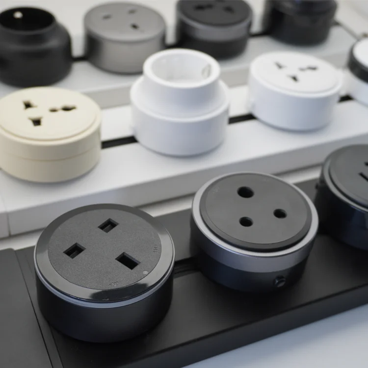 VNX Custom UK/AY/EU Power Track Outlet Electric Standard Concealed Table Electrical Power Track Socket