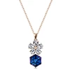 925 Silver with 18k Rose Gold Plated-Blue