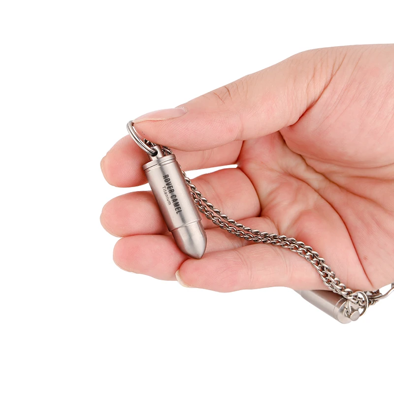 キャンプEDCミニ弾丸チタン合金防水ボトル容器ピルボックス密封