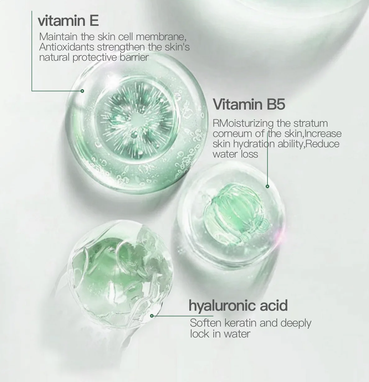 Centella Asiatica Extract Hyaluronic Acid Vitamin E Anti-Aging Face ...