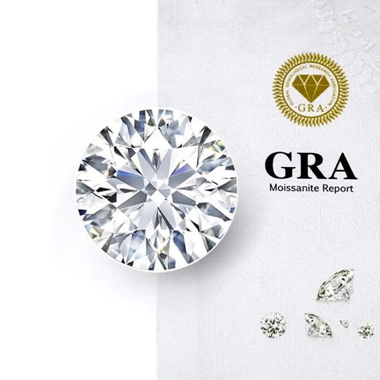 Wholesale 3mm-15mm Round Moissanite Diamond Stone D/VVS Clarity Lab Created  Moissanite Loose Gemstone for Ring Necklace Jewelry