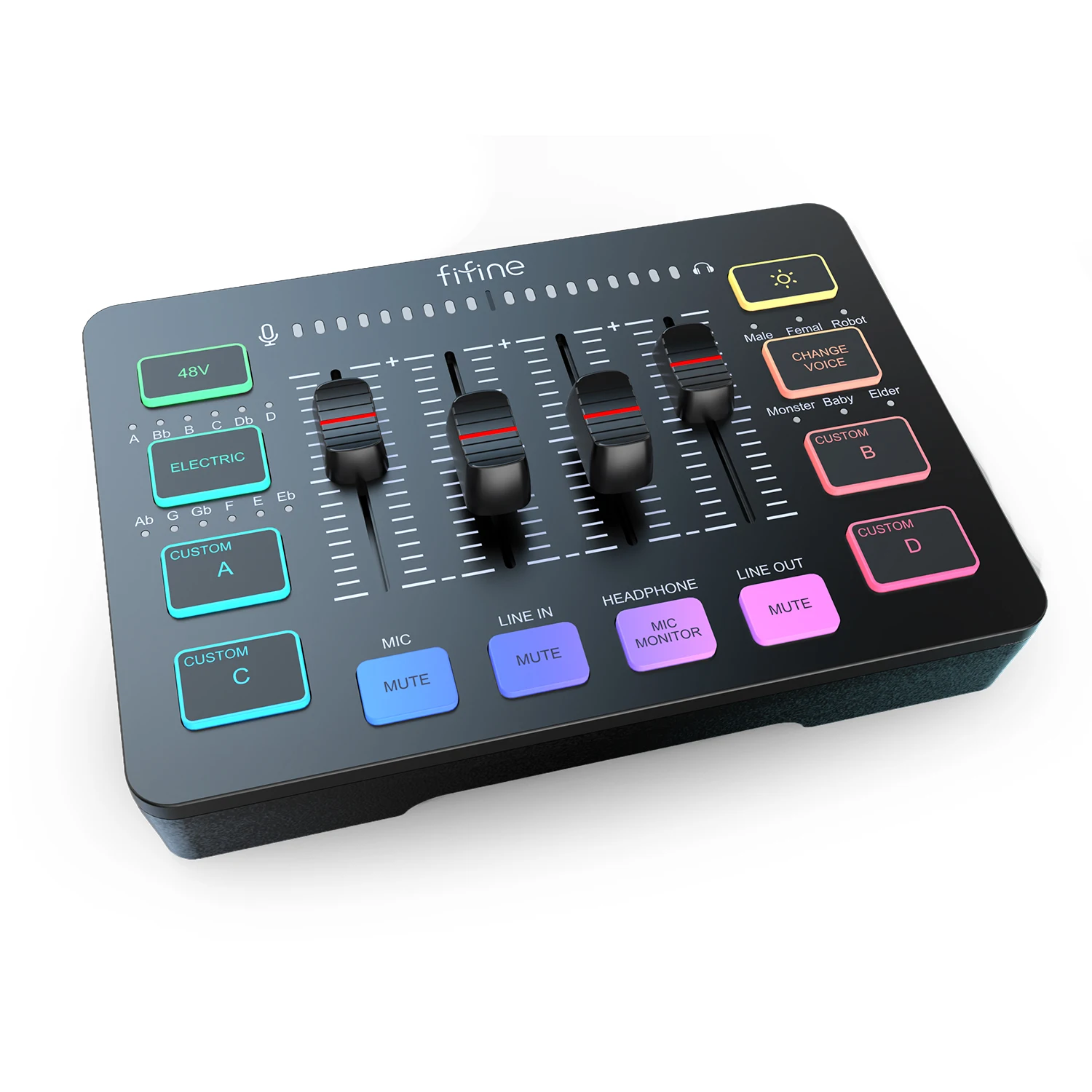 For Fifine SC3 XLR Podcast Audio Sound Card USB PC Recording Studio Portable Live Streaming Audio Interface Mixers