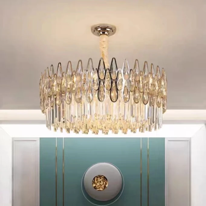 Hotel Ring Luxury Design Nordic Crystal Chandeliers Deiling Led Light for Home Morden Pendant Lights Chandelier