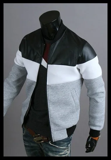 Fall Spring trend ing Patchwork Cardigan hoodie zipper jacket for men_voghion.com