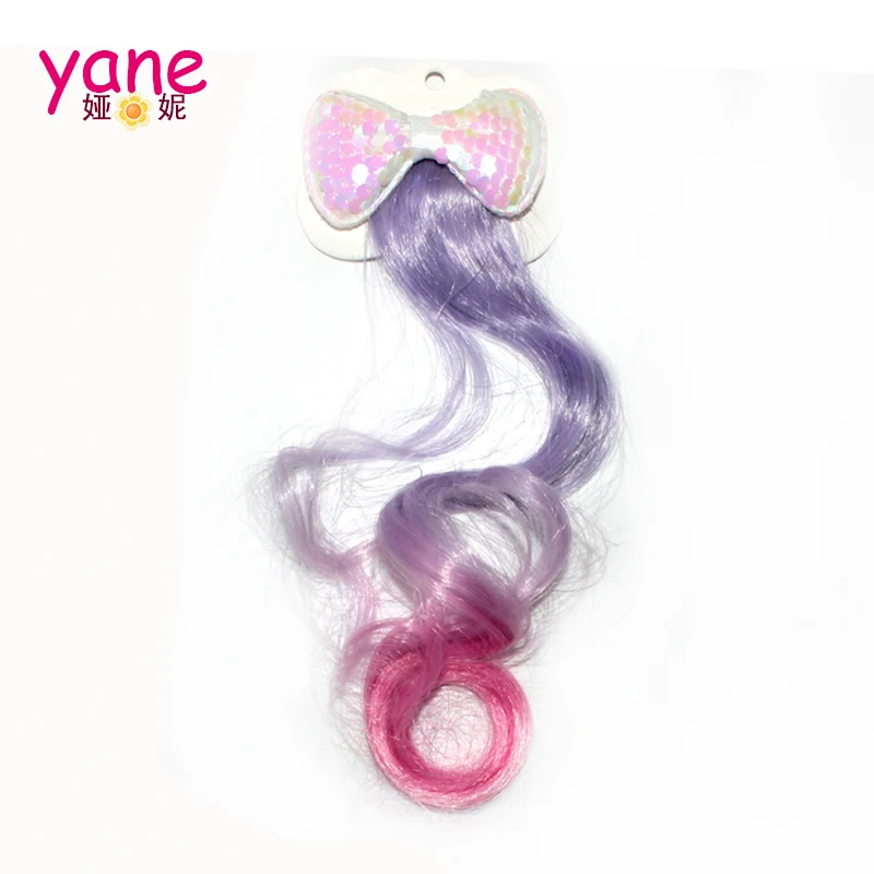 Шикарные рыбьи весы, детские Пользовательские модели, заколки для волос с бантом, с париком