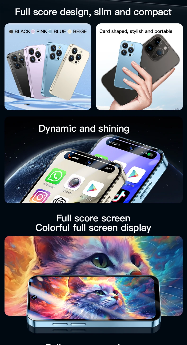 2025 XS19专业迷你手机3.88 “双sim卡3G + 32GB英语法语低价小尺寸美国4G法语西班牙语