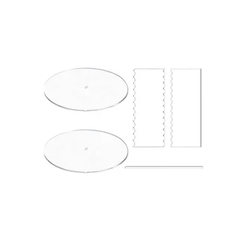 Set Dischi Acrilici Per Torte – 6 Basi + 2 Spatole + 3 Perni – Per Torte A 3 Livelli – Decorazione Professionale - 5