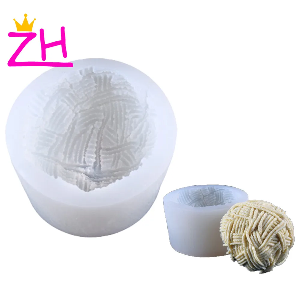 Silikonform Handgemachte Seifenform Kerzenform 3D-Wolle-Stricken-Form Gießform 
