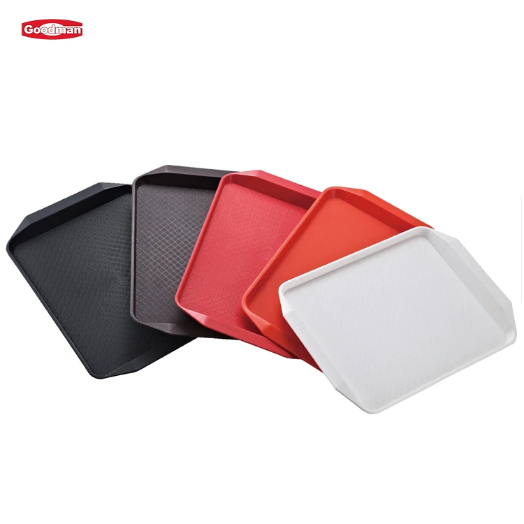 Custom Color Plastic Rectangular Cafeteria Restaurant Fast Food Serving Tray
