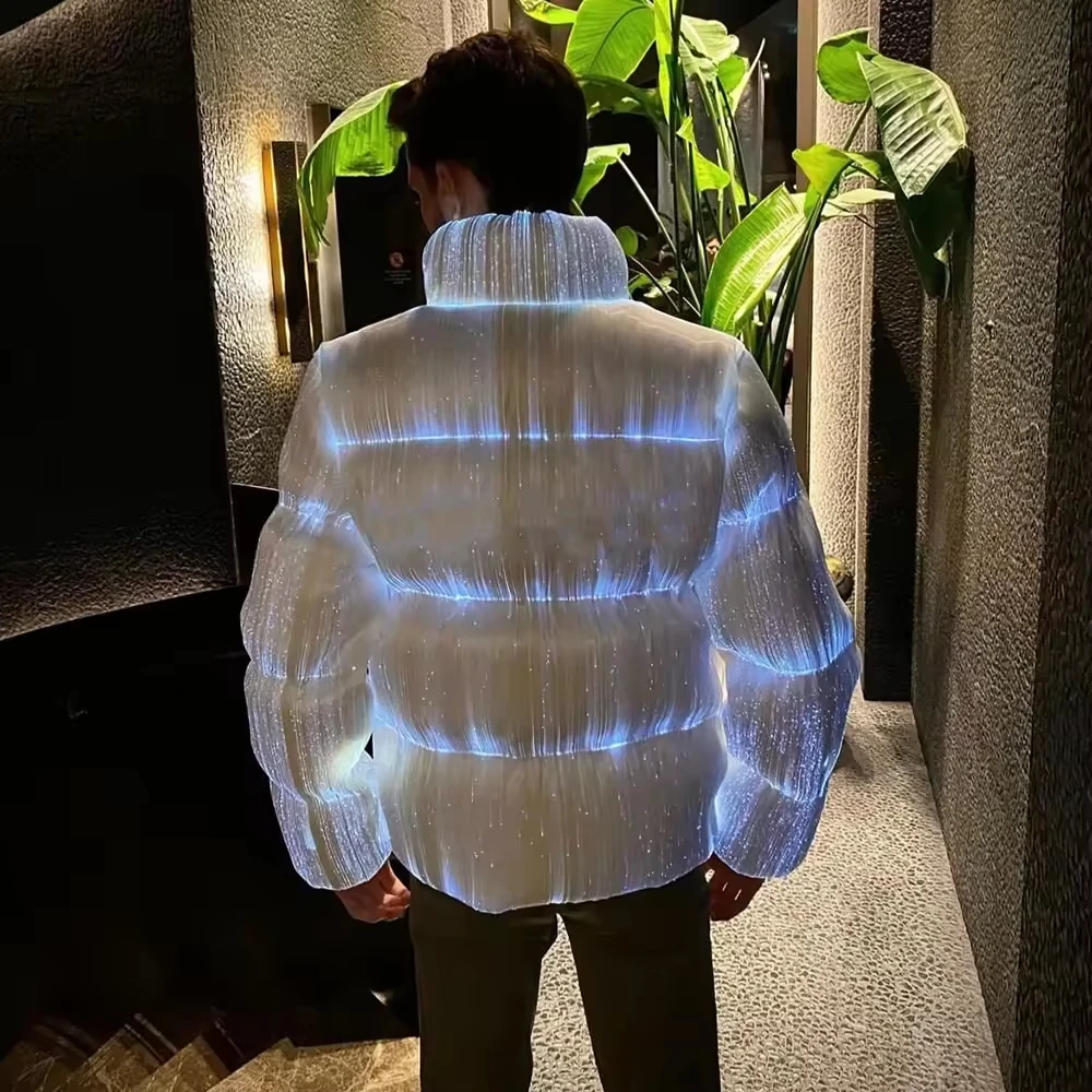 Custom Winter Casual Loose Oversized Warm Softshell Down Bubble Puffer Jacket Reflective Puffer Men Duck Down Coat gallery 3