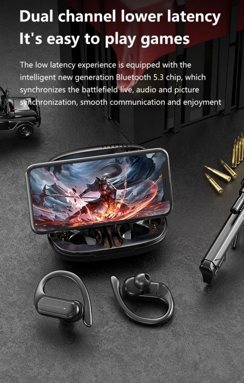  5.3 Earhooks Wireless Headphones HIFI Sound Earphones Running Headsets Voice Call with Microphone for xiaomi iphone