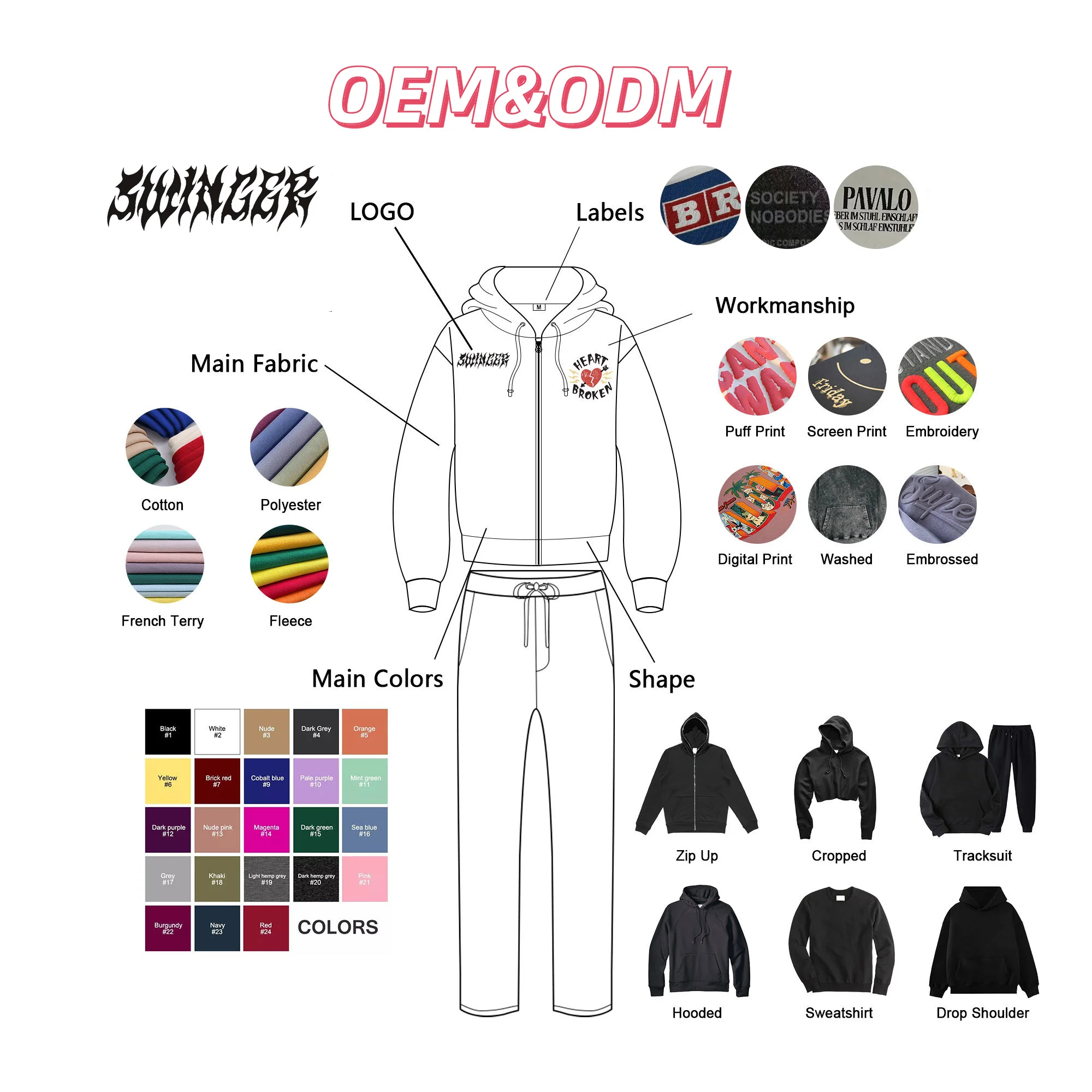 Streetwear Men's Clothing 100% Cotton Blank Thick Fleece Heavyweight Oversized Fit Custom Print logo Men's Hoodies&sweatshirt