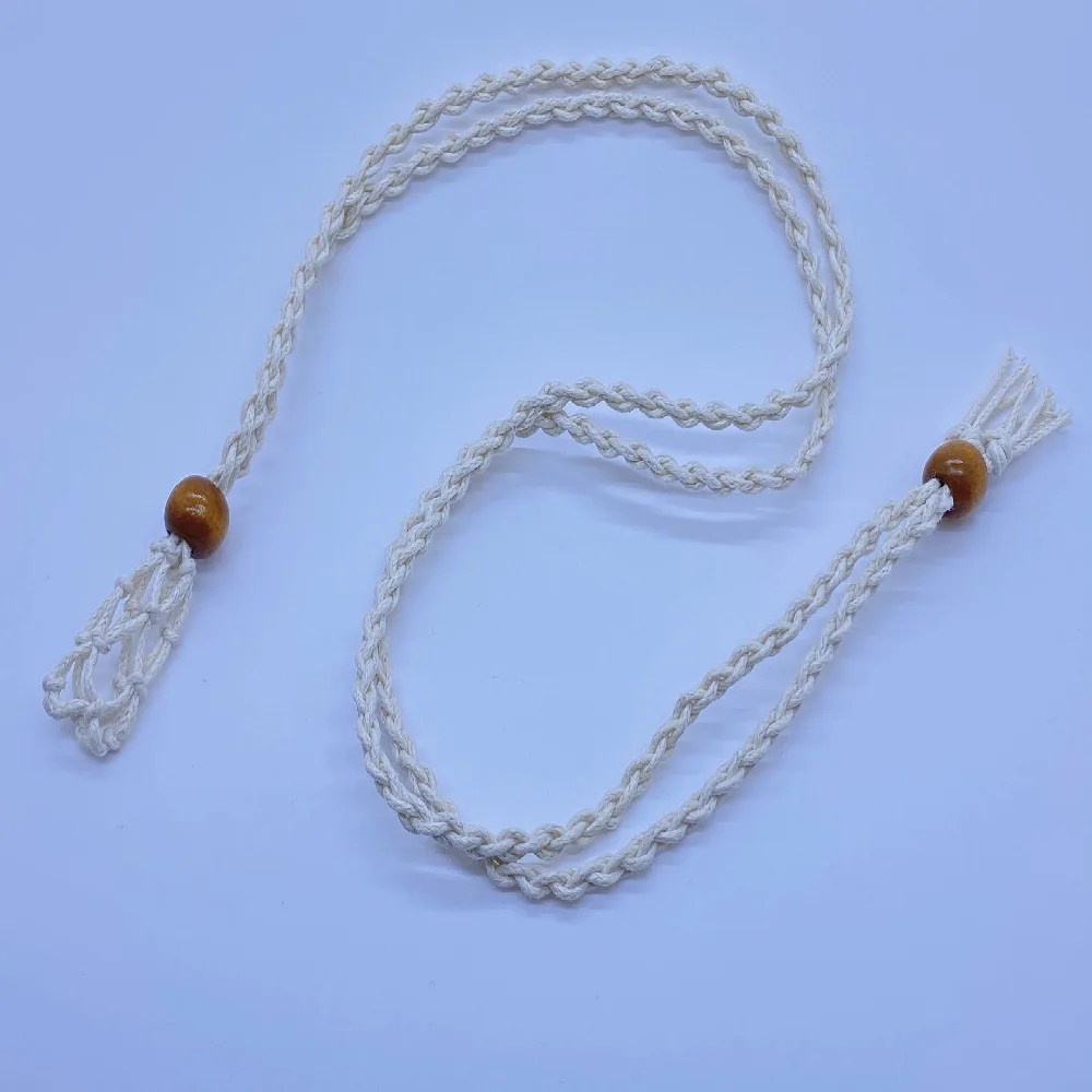 Trendy Macrame Necklace Holder Empty Fish Netted Quartz Crystal Raw Stone Cage for DIY Jewelry for Parties Weddings and Gifts