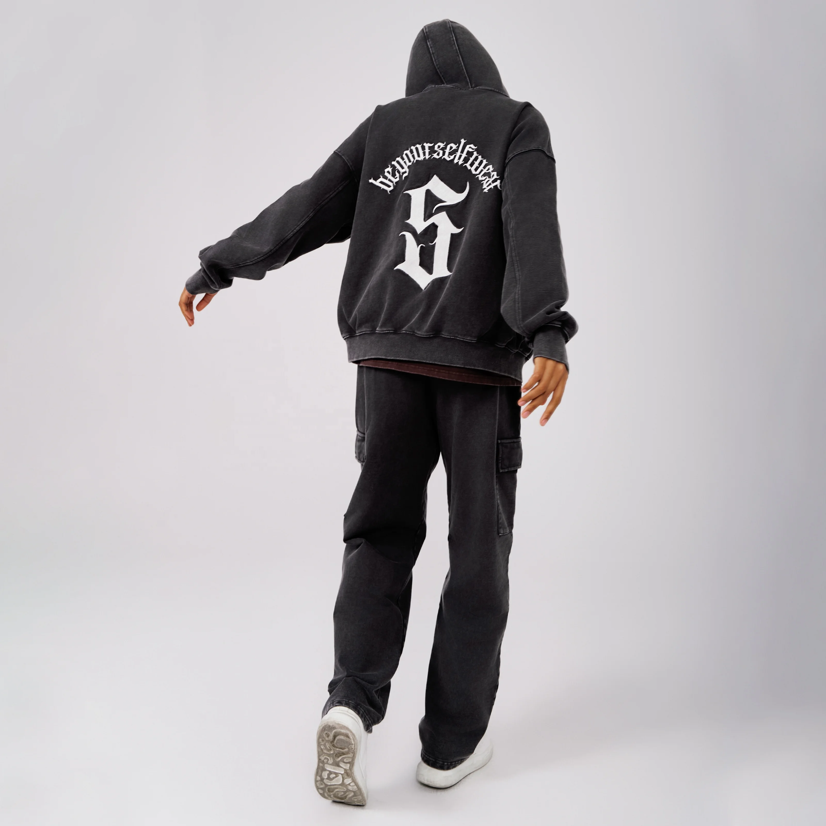 Full Zip up Tracksuit 350 Gsm Fleece Organic Cotton Hoodie Set