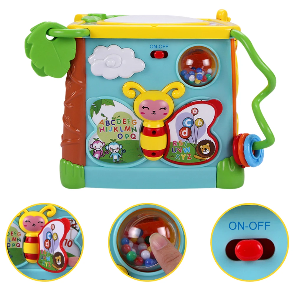 5 in 1 Colorful Musical Learning Cube Toys Baby Gift Drum Activity Educational for Kids