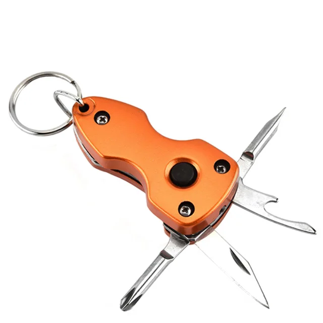 Tiyuyo Multi-Function Mini Screwdriver Bit Folding Knife Outdoor Keychain  Tool 