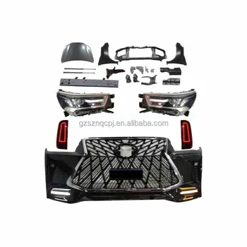 body kit for toyota HILUX vigo 2005-2015 Modification LEXUS front bumper head light lip diffuser Engine hood accessories