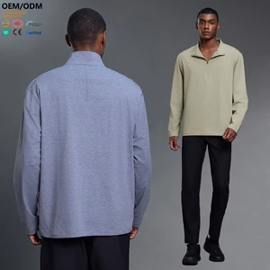 XW-DMJ032 Zipper Loose Stand Collar Fashion Wholesale Moisture Wicking Gym Clothing Activewear Pullover Men's Sweatshirts