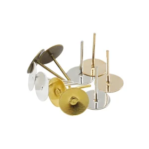 Full Custom Stud Earrings Post Jewelry Round Minimalist 316 Stainless Steel Stud Earring Base