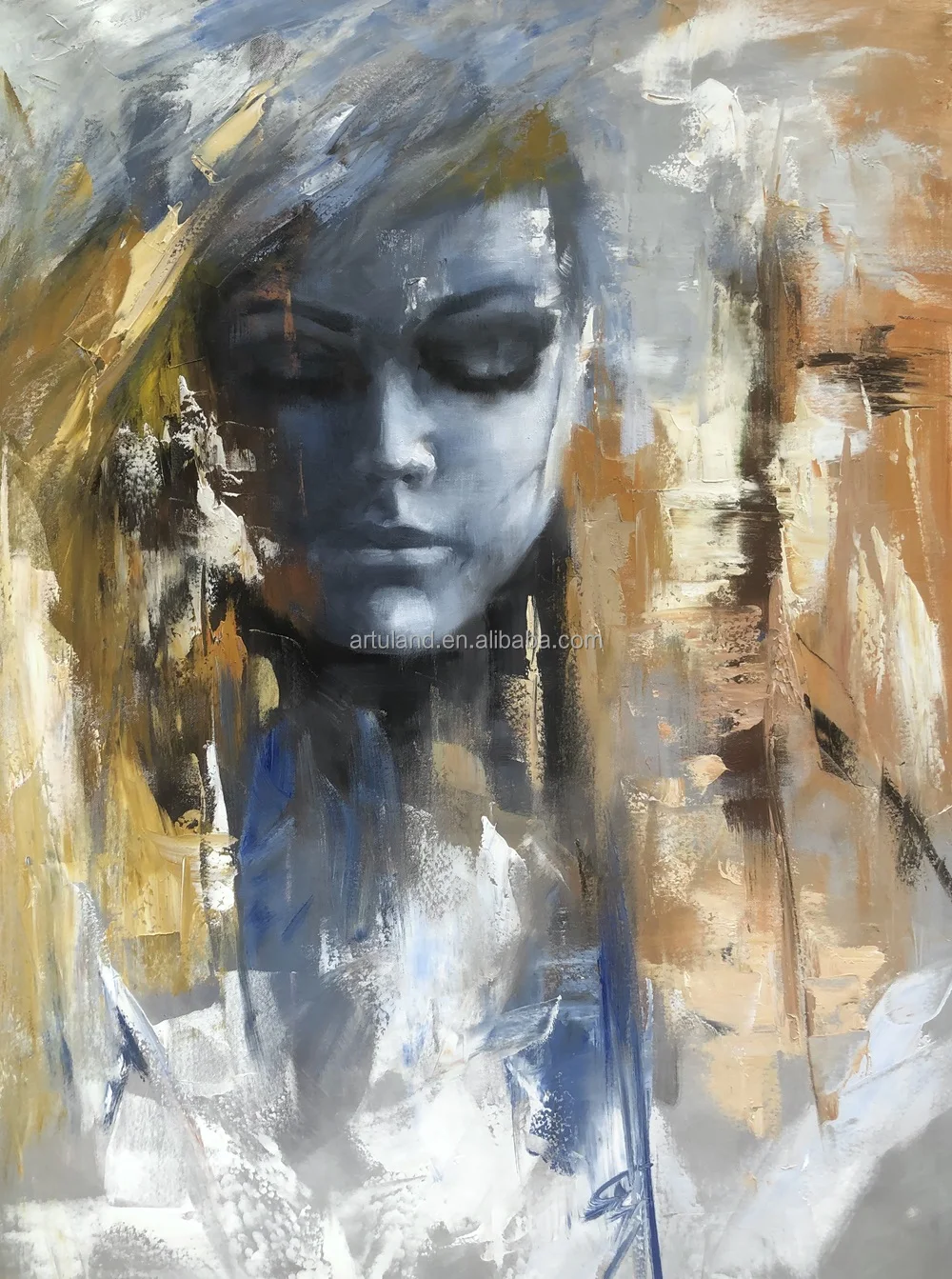 Large Original Modern Abstract Oil Painting Woman Wall Art On Canvas